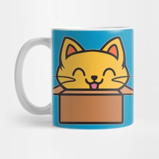 Cat sitting inside cardboard box - 03 Mug